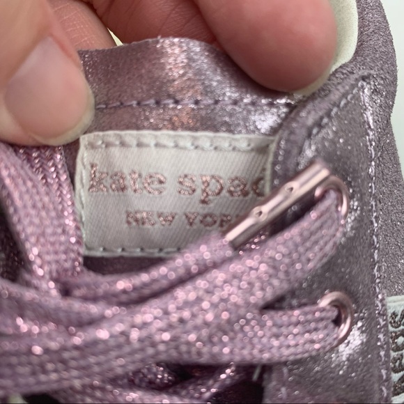 Keds X Kate Spade New York Ace Glitter purple metallic shoes sneakers Size 9 - Picture 8 of 10